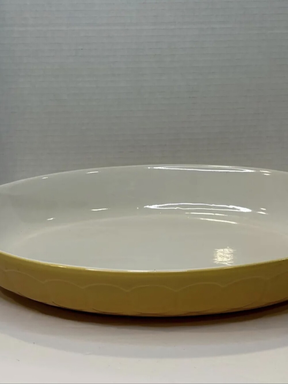 vintage WCL China yellow oval ceramic Stoneware casserole dish New 14x9x2.5 Inch